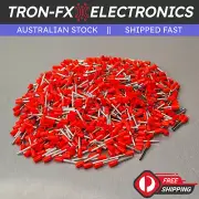 1000Pcs E1012 18AWG 1.0mm² RED Insulated Ferrule Bootlace Terminals Crimp