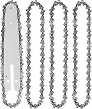 5Pcs Mini Chainsaw Chain with Replacement Saw Chain Bar 4/6inch Metal Guide Saw Chain Wear-Resistant Woodworking Brunch Cutting Chains for 4/6inch Mini Cordless Electric Chainsaw (6-inch)