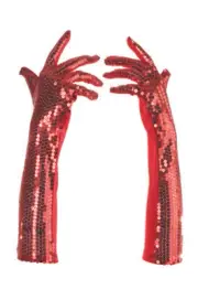 Underwraps Red Sequins Flapper Gloves Adult Womens Halloween Costume 28102