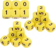 Vaguelly 20pcs 6 Sided Acrylic Number Dice for Classroom Games Flexible Math Manipulatives to Enhance Cognitive Skills and Engage Learning Activities
