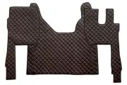 Black with Red Eco Leather Floor Mats+Engine Cover for Ford F-Max 2018+ RightHD