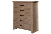 MD Vichy Solid Timber Tallboy with 5 Drawers