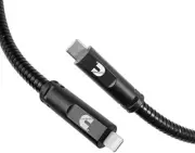 Durable Steel Braided USB-C to Lightning Charging Cable for Apple Devices 4ft