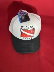 Salt Life "Lager” Foam Backing Hat Adjustable Mesh Black White