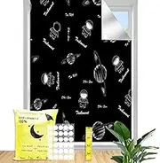 Travel Blackout Blinds,Temporary Blackout Blind,100% Window Blackout 78 * 57in no Drill Blinds with 30PCS Double Sided Tape Cut to Size to Fit Any Window for Baby Nursery, Bedroom.(astronaut)