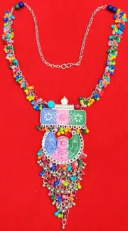Vintage Gypsy Ethnic Kuchi Tribal Malti colar Statement Bib Only Necklace Choker