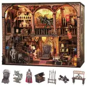 NookMaster Miniature Book Nook Kit - DIY Tiny House with LED Light and Type-C...