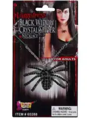 Black Widow Crystal Spider Necklace Vampire Witch Halloween Costume Accessory