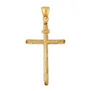 14K Gold INRI Cross Pendant