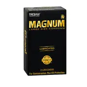 Trojan Magnum Lubricated Latex Condoms, Box Of 12 (Pack of 1)