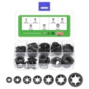 320Pcs Internal Tooth Washers Assortment Kit, 65Mn, 7 Size, Black