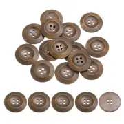 80Pcs Wooden Buttons 30mm 4 Hole Round Wood Sewing Button Craft, Coffee