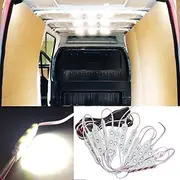 Ampper 12V 60 LEDs Interior Van Light Kits, LED Ceiling Lights with Simplified Harness Switch Fuse for Van RV Boats Caravans Trailers and More (20 Modules, White)
