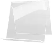 GANAZONO Desktop Acrylic Vinyl Record Display Rack Transparent Record Holder Stand for Music Albums for Home Office and Library Organization