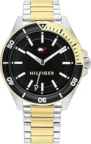 [Tommy Hilfiger] Men's Logan 1792013 Quartz Watch, Black, 43 mm Case Diameter
