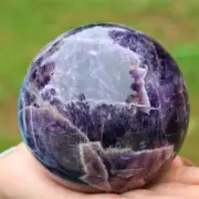 Natural Dream Amethyst Carved Ball Reiki Crystal Sphere Christmas gift XQ2870
