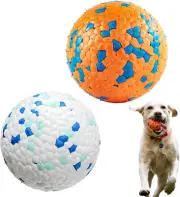 Dog Toy Ball for Aggressive Chewers, Interactive Enrichment Bouncy Fetch Indestr