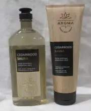 Bath & Body Works Aromatherapy Wash Set 2 CEDARWOOD SAUNA Eucalyptus + Patchouli