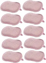 10pcs Durable Dishwashing Sponge Pads Multi-Purpose Scouring Pads for Kitchen Cleaning for Non-Stick Cookware and Household Utensils