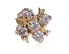 0.13 Cts Round Brilliant Cut Diamond Nose Stud In 750 Solid 18K Yellow Gold