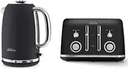 Sunbeam Alinea Electric Kettle 1,7 L 2,4kW Fast Boil Dark Canyon Black KE2700K & Alinea 4-Slice Toaster with High Lift | Wide Slots & Independent 2-Slice Controls | Dark Canyon Black | TA2740K