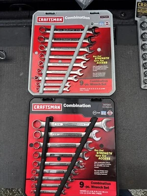 Sears Craftsman USA Nos 18pc Metric SAE Combination Wrench Sets 47044 47045 Matc