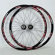 [ZECHAO] MTB Bike Wheels 29Inch,Aluminum Alloy 700C Road Rim V Brake/Disc Brake Compatible 7/8/9/10/11 Speed Off-Road Wheelset Wheelset (Color : Red, Size : 700C)