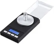 Disenkelubo Premium High Precision Digital Milligram Scale with Case, Tweezers, Calibration Weights and Weighing Pans, 50 x 0.001grams