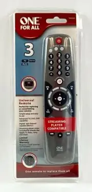 One for All 3-Device Universal Remote OARN03S for TV/ DVD/ Cable