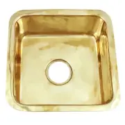 Nantucket Sinks' SQRB-7SM 16.625 Inch Brass Square Dualmount Bar Sink
