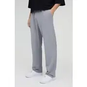 Mens Grey Straight Leg Jersey Twill Jogger