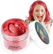 Hair Coloring Dye Wax, Ultikare Washable Hair Colour Wax Red Instant Cream Mud Gel Temporary Natural Hairstyle Color Pomade for Childrens’ Day, Cosplay, Halloween