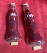 Coca Cola 1960s Plastic Bottles w/Adhesive Strips NOS