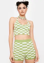 Sage Lucky Me Checkered Set