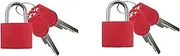 [Shineone] Suitcase Locks Padlocks, Small Luggage Locks with Keys with Outdoor Travel Luggage Suitcase Baggage Metal Travel Padlocks for Backpack Gym Locker Laptop Bag Multicolour (2 Pcs Red)
