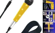 Wired Microphone Karaoke for Singing, Sparkly Gold Vocal Dynamic Mic with Cable