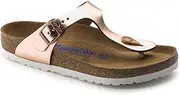 [Birkenstock] Gizeh SFB Flip Flops Women Silver Flip Flops Shoes, Copper, 4.5 US