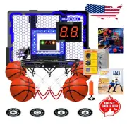 Indoor Outdoor Kids' Mini Basketball Set with Electronic Scoring & Music Lights