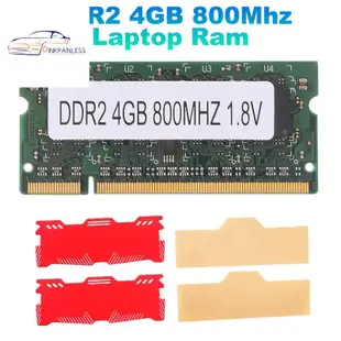4gb DDR2 筆記本電腦內存 + 冷卻背心 800Mhz 適用於英特爾 AMD 筆記本電腦內存 Ram