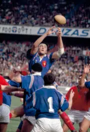 Olivier Roumat in action for France during the Rugby Union Int- Rugby Photo 1