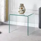Clear Side Table Small Glass End Tables,Tempered Nightstand Side Table, Transpar