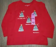 9/12 month NEW NWT RED CHRISTMAS TREE TOP SHIRT gold sparkle cute mom!