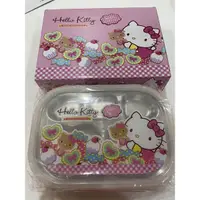 在飛比找蝦皮購物優惠-Hello kitty隔熱分隔不鏽鋼餐盤