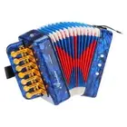Accordion 10 Keys Bass Button Accordion Mini Musical Instrument Navy Blue
