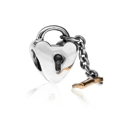 Pandora Sterling Silver 14k Two Toned Key To My Heart Dangle Charm 790288