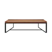 HomeStar Regent Rectangle Coffee Table Black Powdercoated Metal Legs - Oak veneer