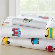 Wildkin Flannel Toddler Sheet Set – 100% Cotton, Soft & Cozy Bed Sheets - Trains, Planes, and Trucks