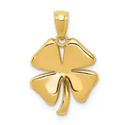 14K Yellow Gold Polished 4 Leaf Clover Pendant