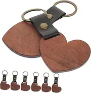 [VALICLUD] 8pcs DIY Blank Wooden Keychains Blanks for Unique Keychain Crafting for Home Office Lanyard Decoration