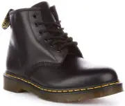 Dr Martens 101 Yellow Stitch Smooth Leather Ankle Boot In Black UK 3 - 11